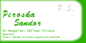 piroska sandor business card